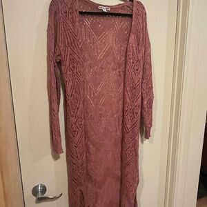 Moral Fiber Rose Open-Knit Sweater